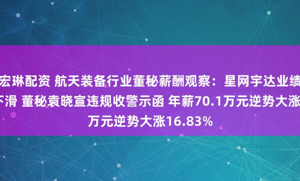 宏琳配资 航天装备行业董秘薪酬观察：星网宇达业绩断崖式下滑 董秘袁晓宣违规收警示函 年薪70.1万元逆势大涨16.83%