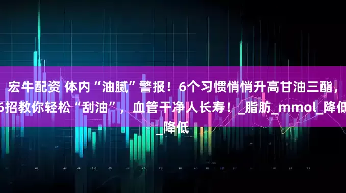 宏牛配资 体内“油腻”警报！6个习惯悄悄升高甘油三酯，6招教你轻松“刮油”，血管干净人长寿！_脂肪_mmol_降低