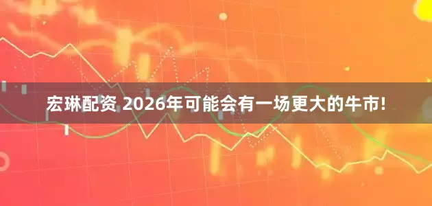 宏琳配资 2026年可能会有一场更大的牛市!